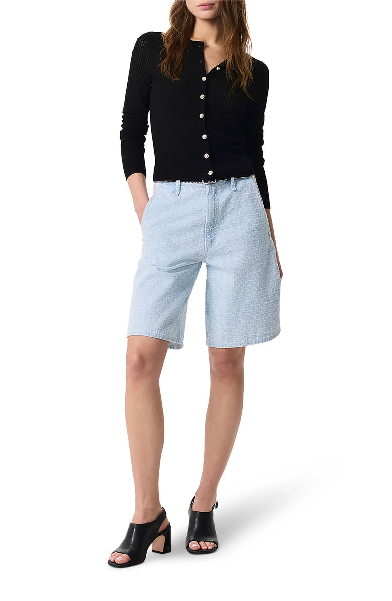 rag & bone Molly Open Knit Cardigan, Alternate, color, Black