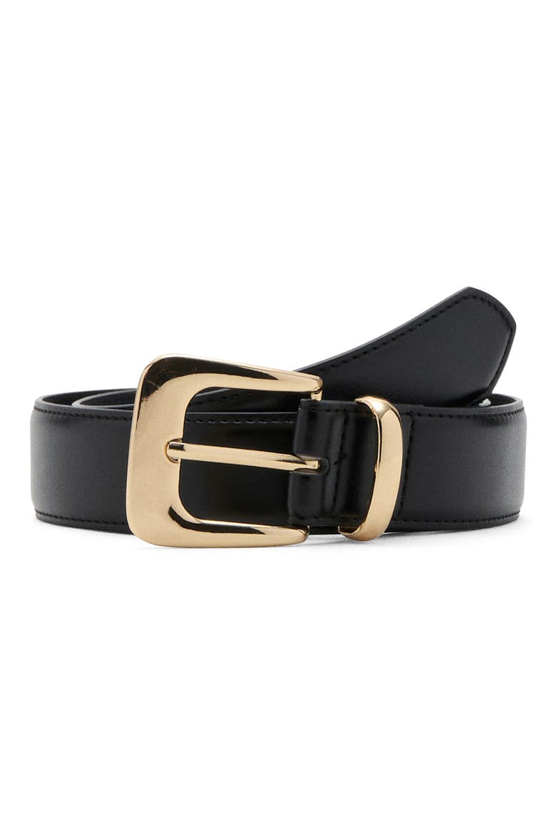 Faux Leather Belt, Main, color, BLACK