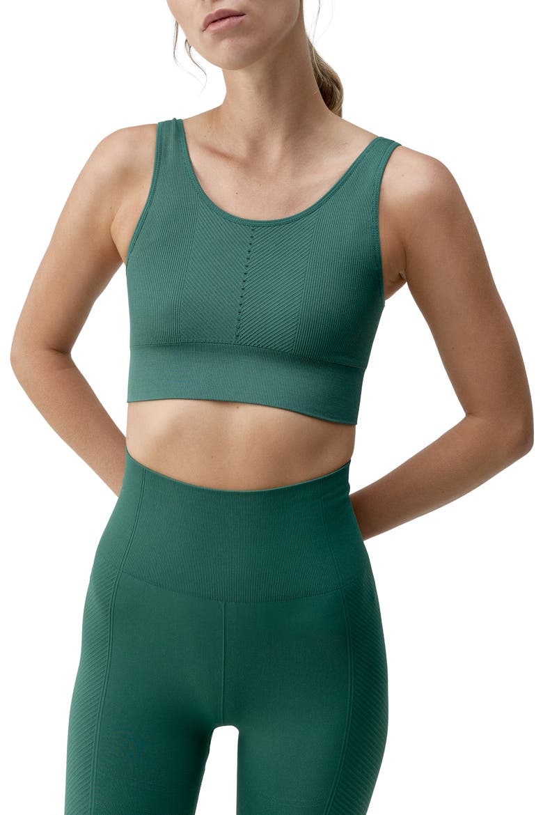 Naisha Medium Support Seamless Sport Top, Main, color, Moss