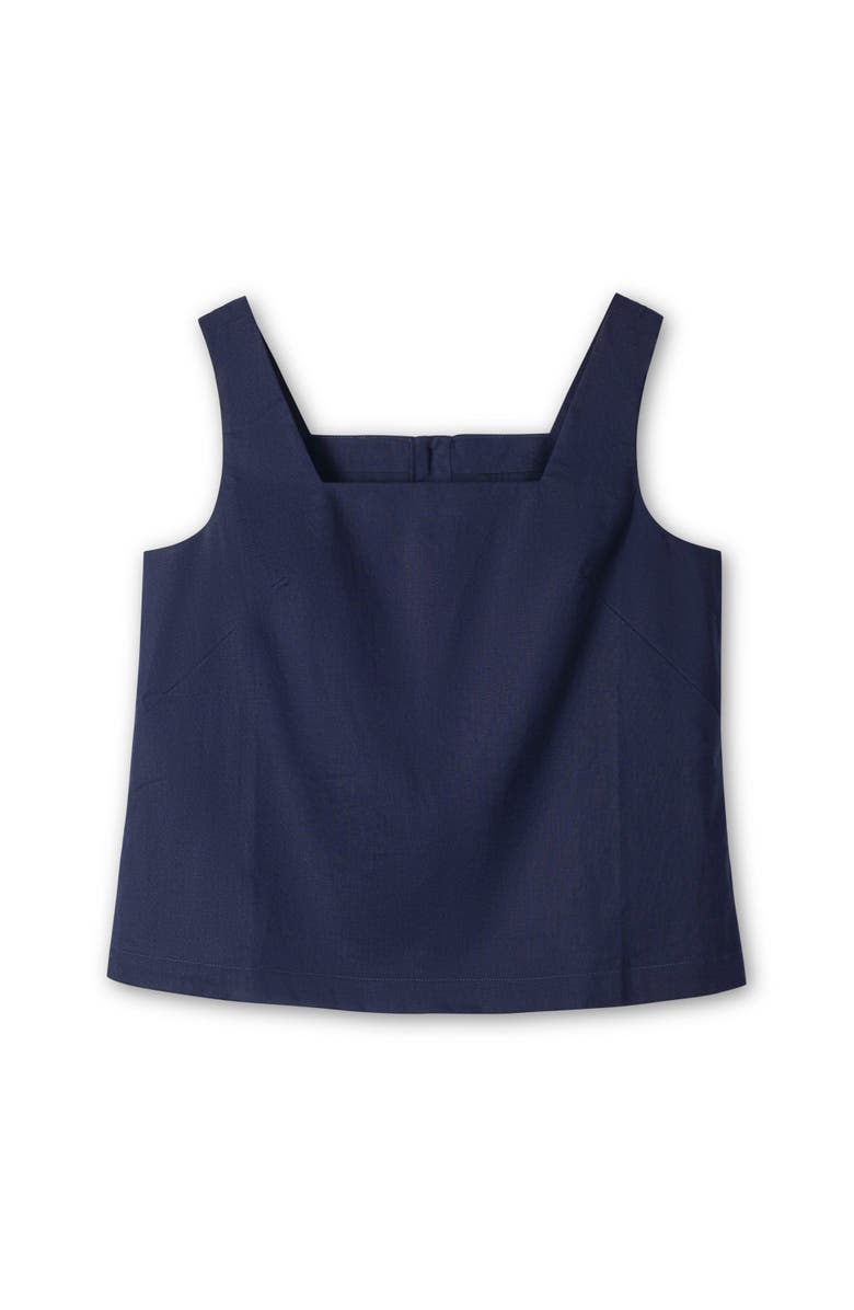 Hope & Henry Linen Square Neck Tank, Alternate, color, Navy Linen