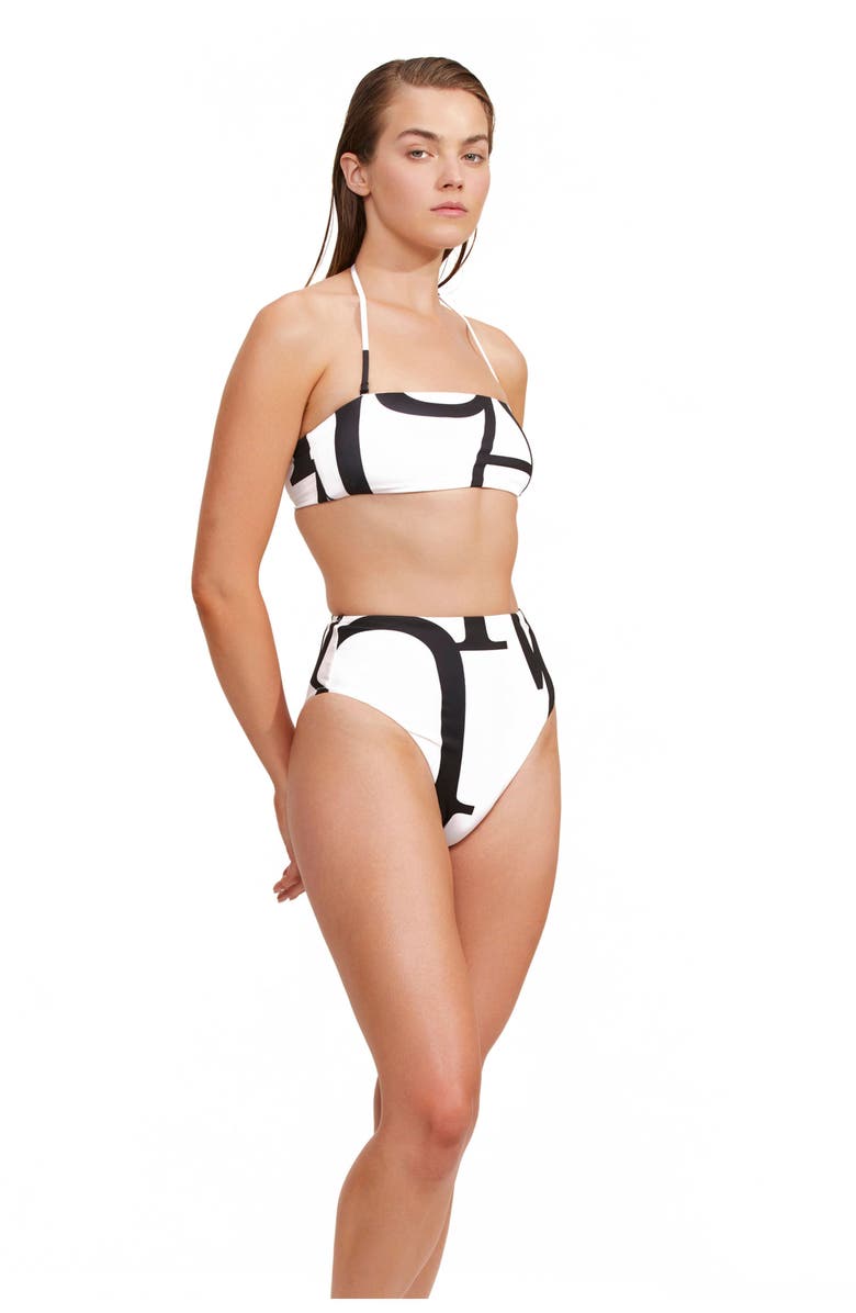 Luma Gottex Signature Bandeau Tube Bikini Top, Alternate, color, Black / Cream