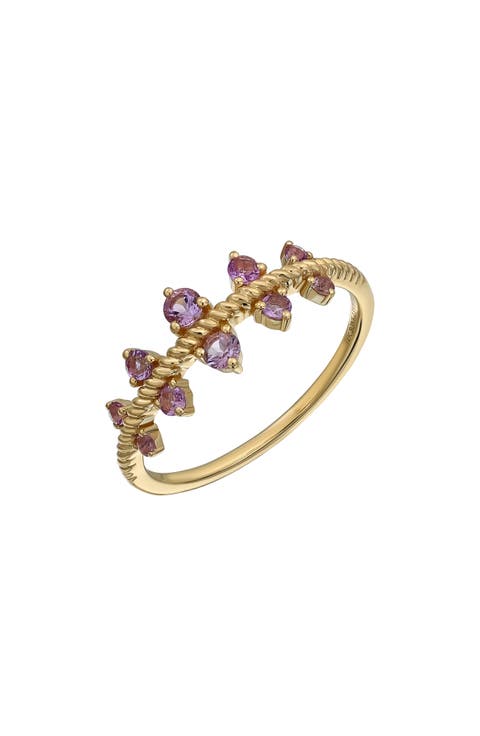 BLC 14K Gold Amethyst Trend Ring