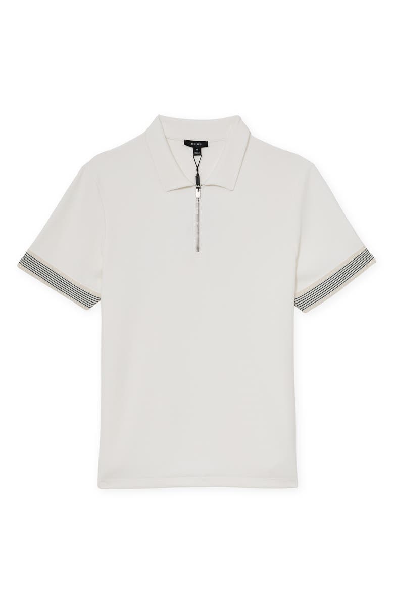 Reiss Bruno Quarter Zip Polo, Alternate, color, White