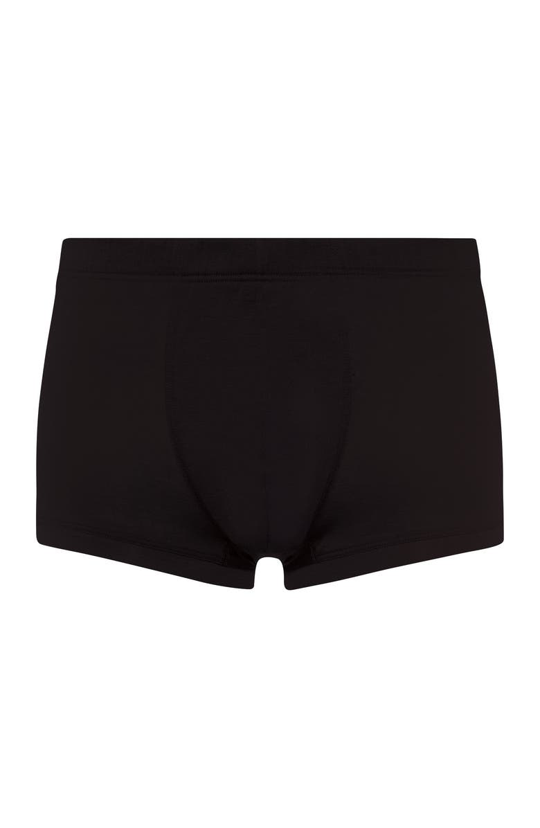 Hanro Cotton Sporty Cotton Knit Boxer Brief, Main, color, Black