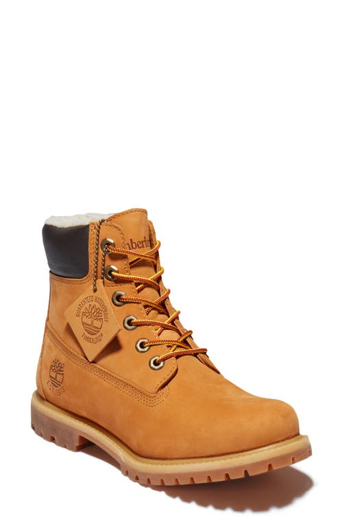 Timberland Premium 6-inch Waterproof Faux Fur Lined Boot In Wheat