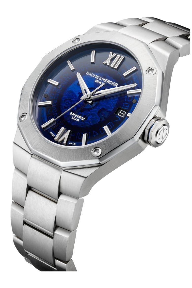 Riviera 10616 Automatic Bracelet Watch, 36mm, Alternate, color, BLUE SAPPHIRE