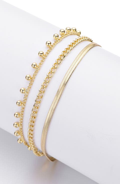 Set of 3 Assorted Chain Bracelets