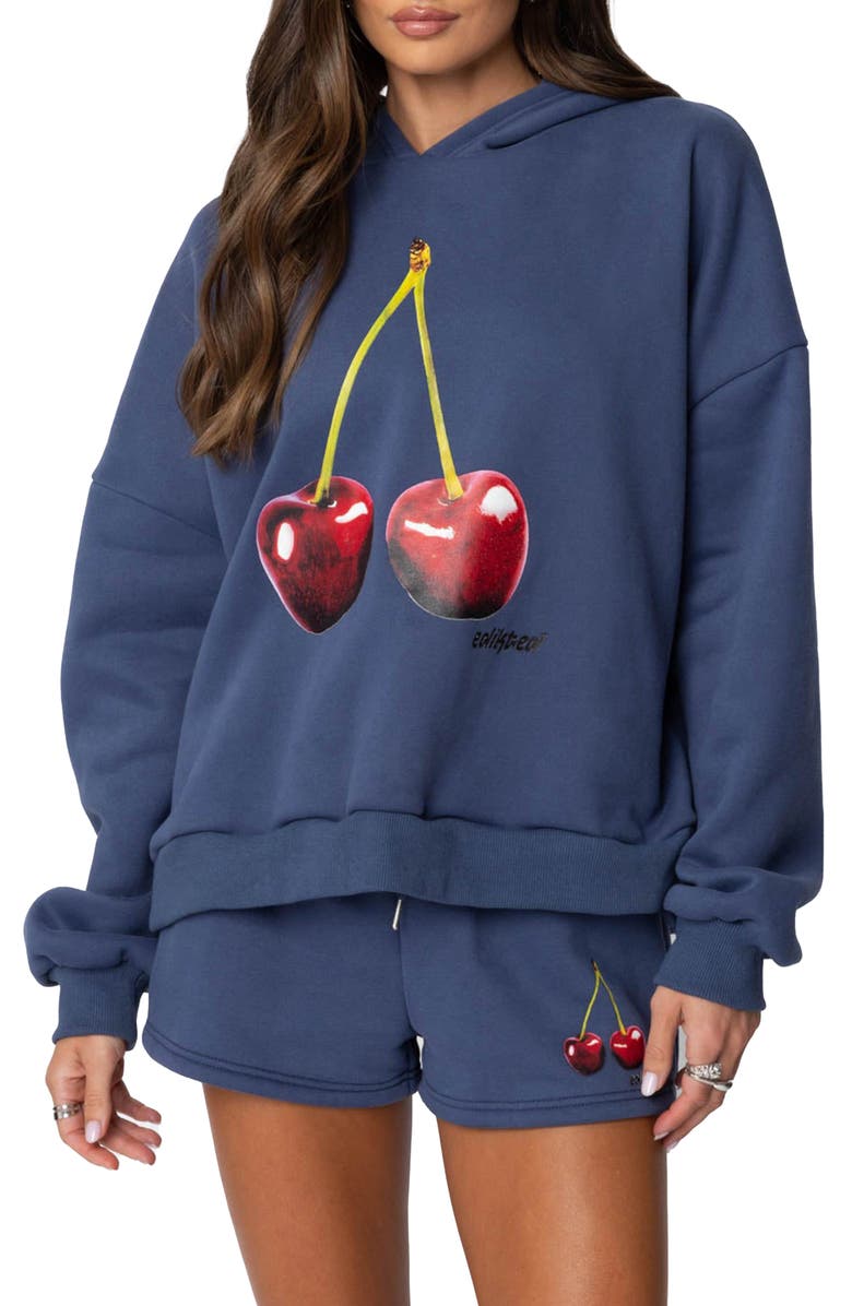 EDIKTED Mon Cheri Hoodie, Main, color, Blue