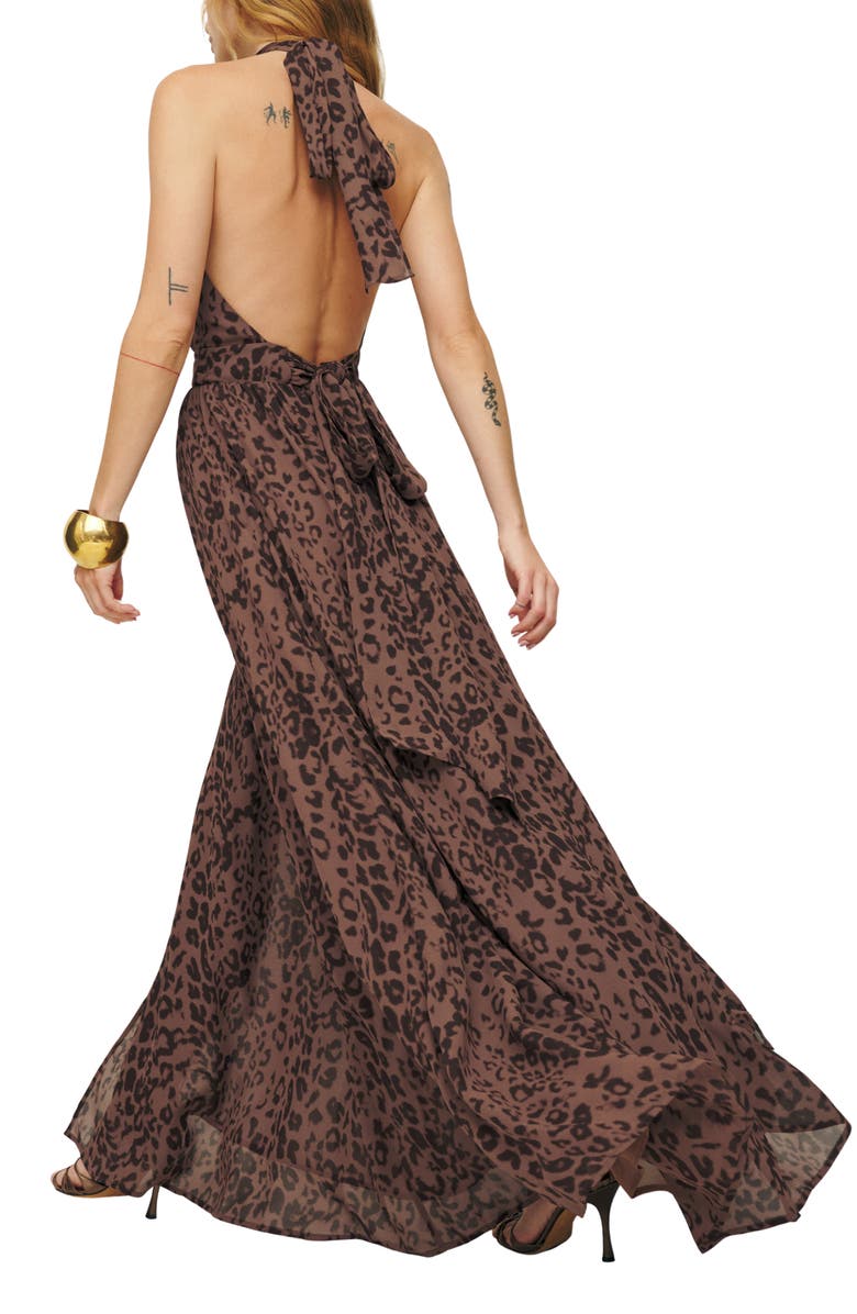 Reformation Andee Halter Maxi Dress, Alternate, color, Cayo