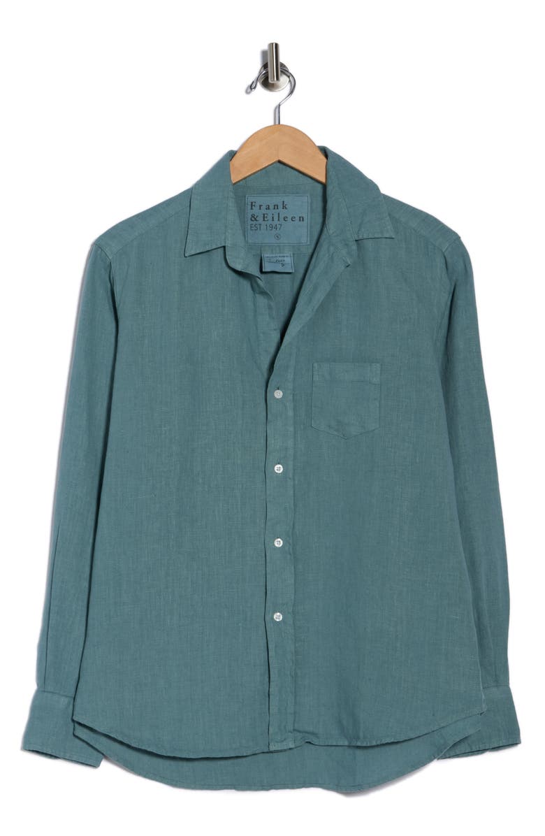Frank & Eileen Relaxed Fit Linen Button-Up Shirt, Alternate, color, Eucalyptus