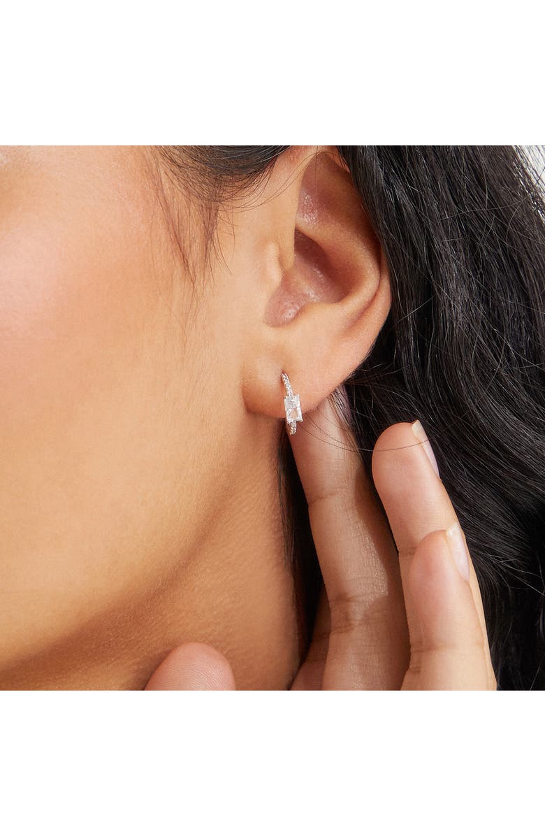 Nadri Tennis, Anyone Cubic Zirconia Small Hoop Earrings, Alternate, color, 