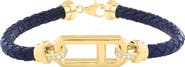 EFFY Diamond & Woven Leather Cord Bracelet