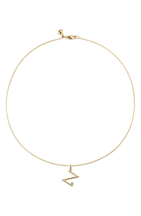 Diamond Initial Pendant Necklace