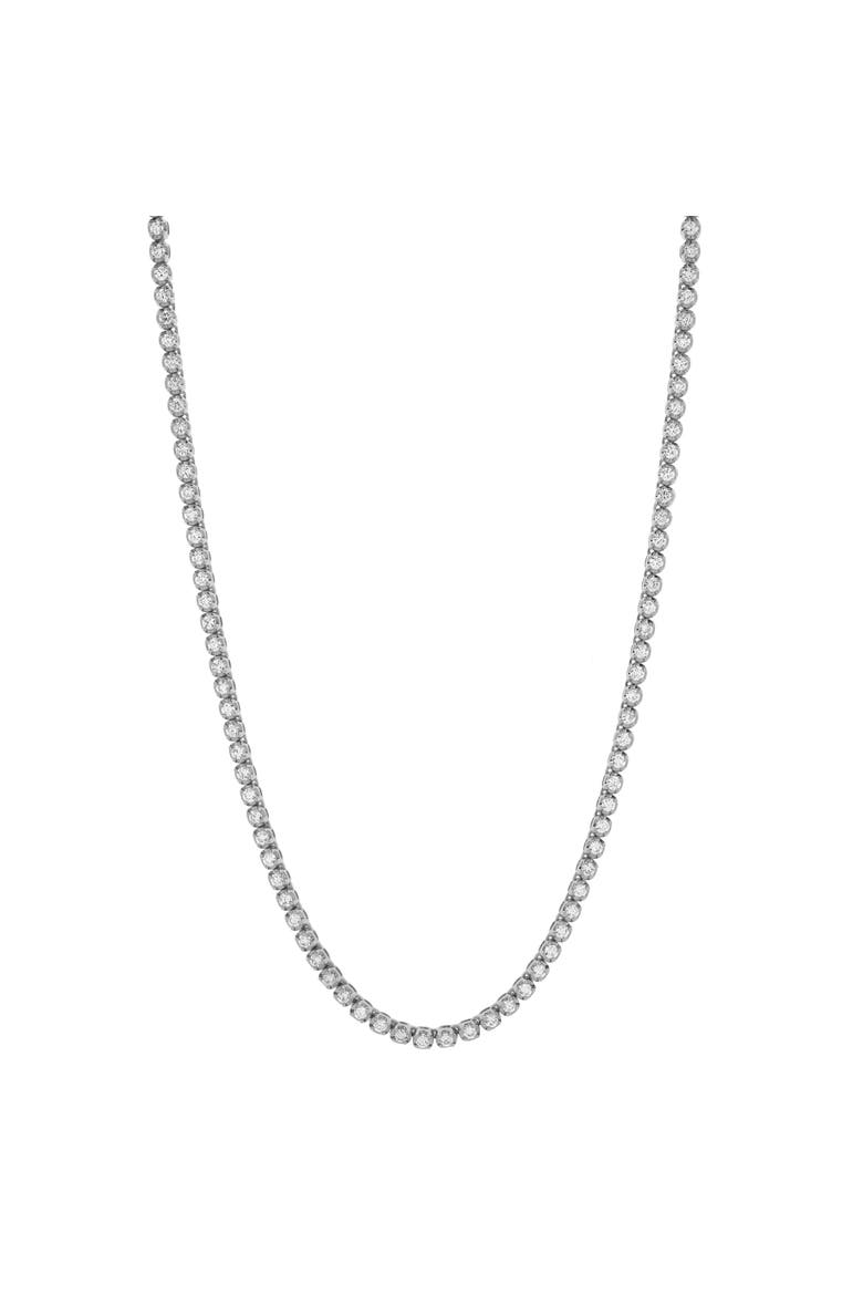 LMJ 14K White Gold Diamond Tennis Chain - 4.8 Carats, Alternate, color, 14K White Gold