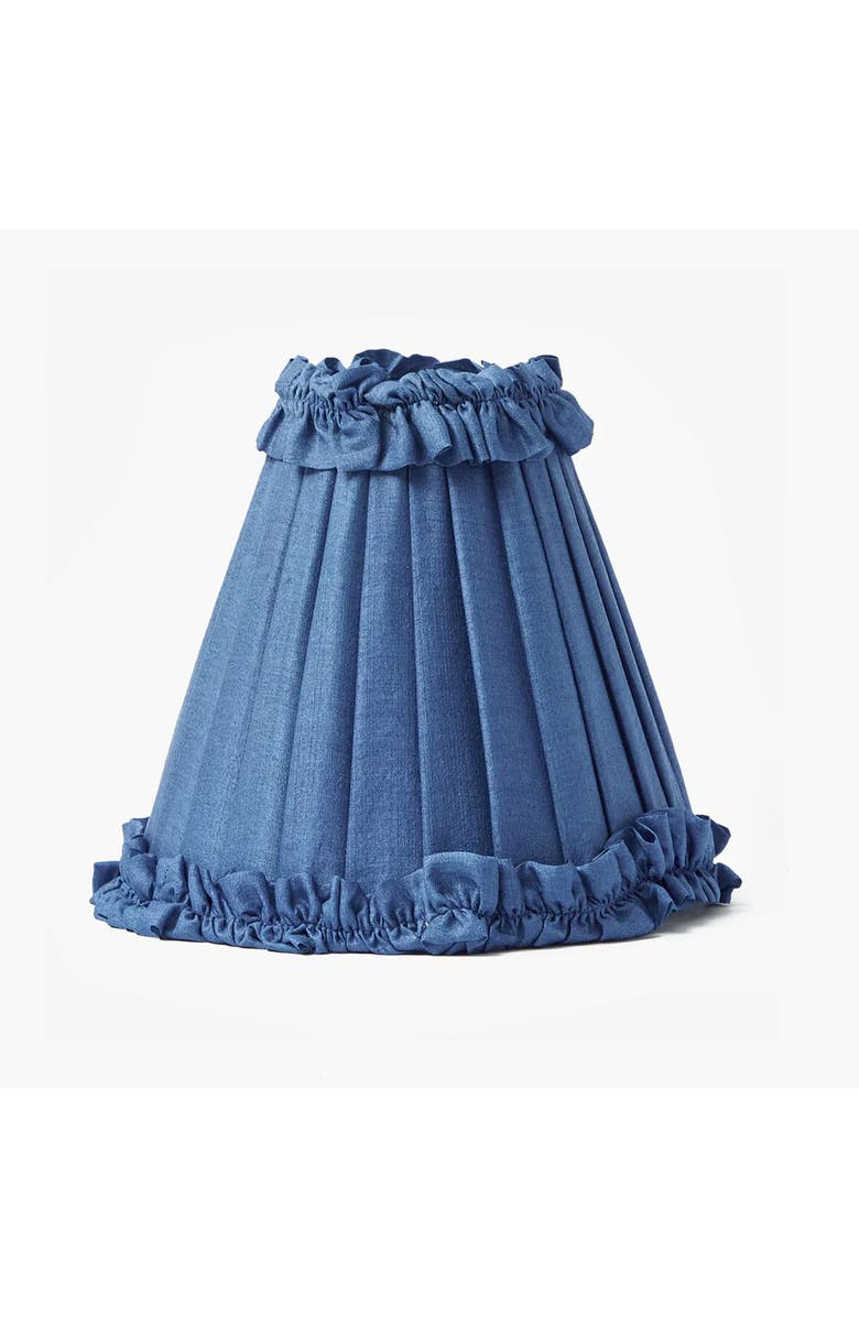 Mrs. Alice Blue Frilled Silk Lampshade, Main, color, Blue