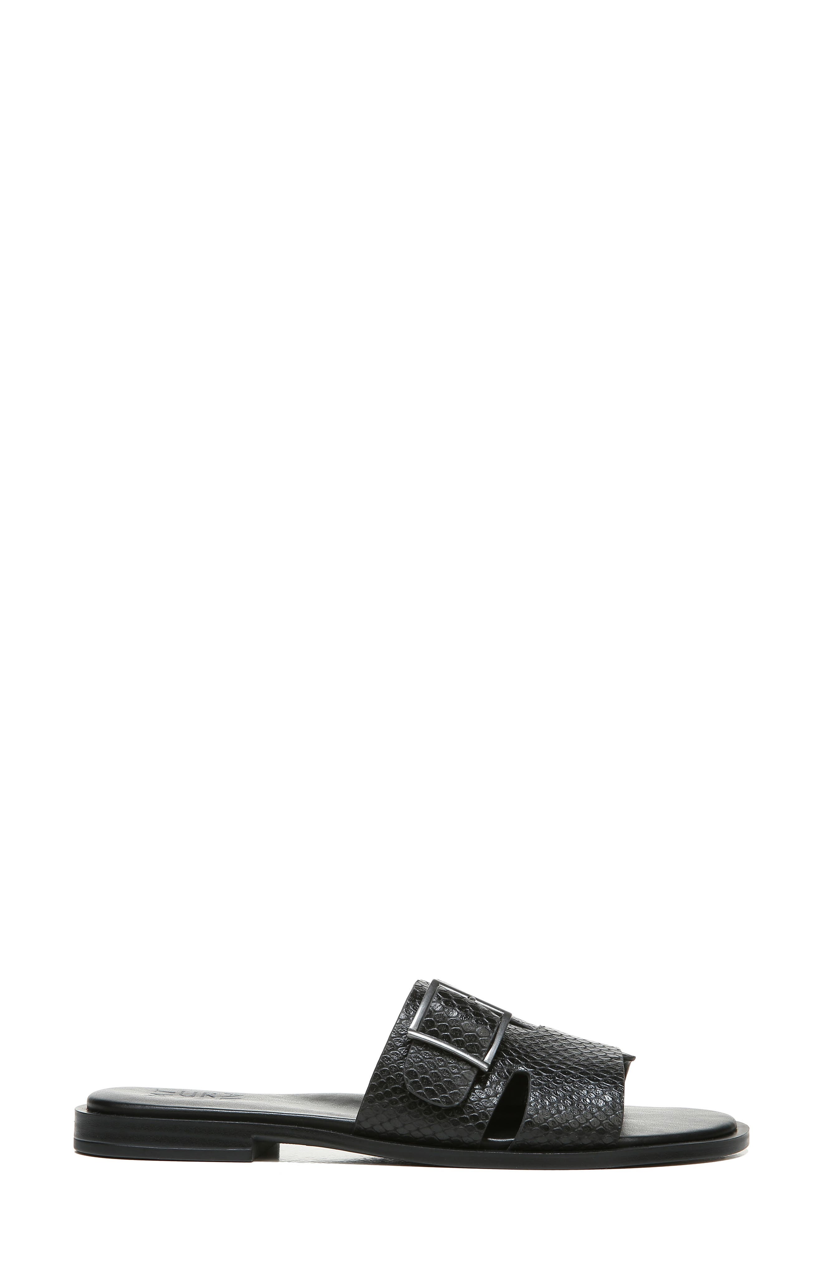 Faryn Slide Sandal, Alternate, color, BLACK SNAKE LEATHER