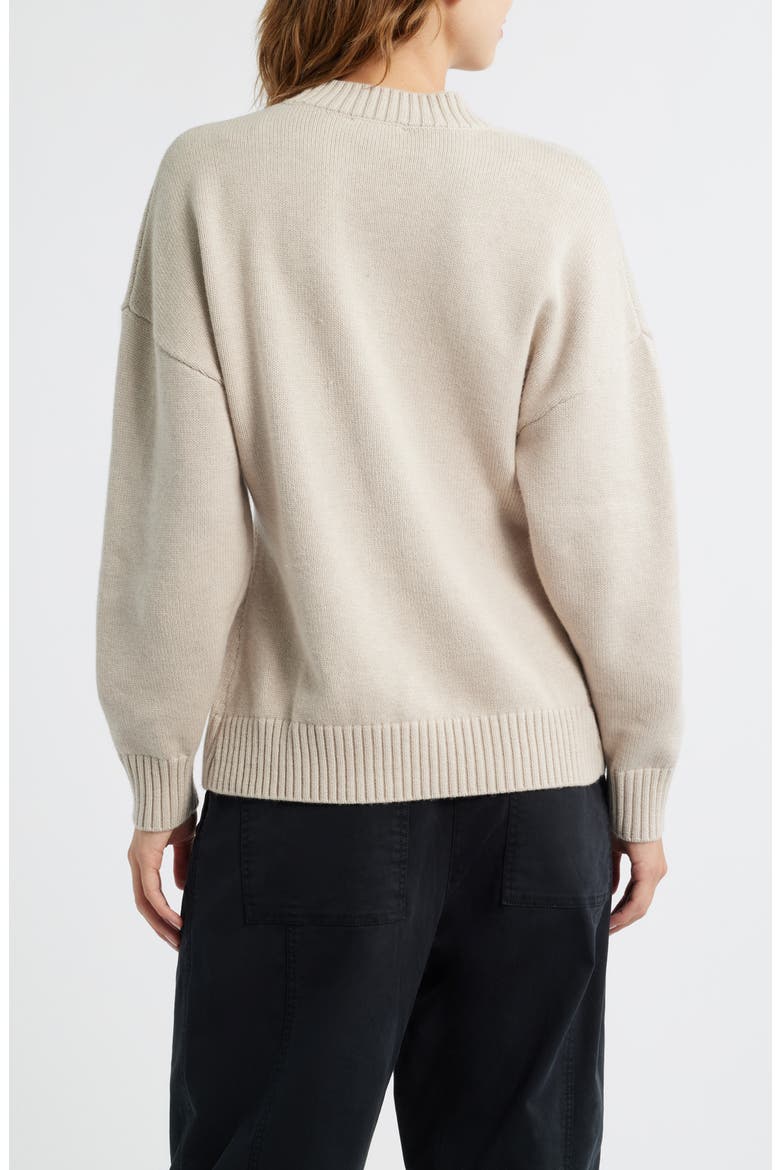 Philippa Cutaway Hem Cotton & Wool Blend Cardigan, Alternate, color, TAUPE