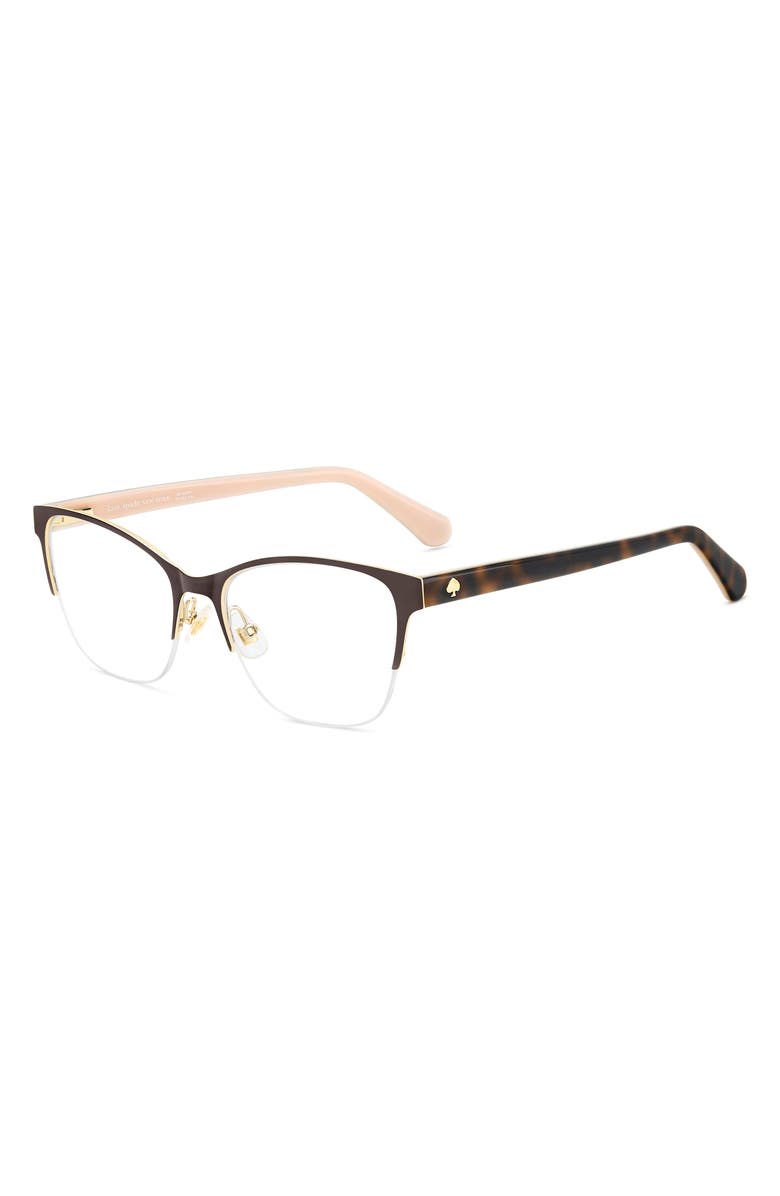 Kate Spade New York diandra 51mm rectangular optical glasses, Alternate, color, Brown