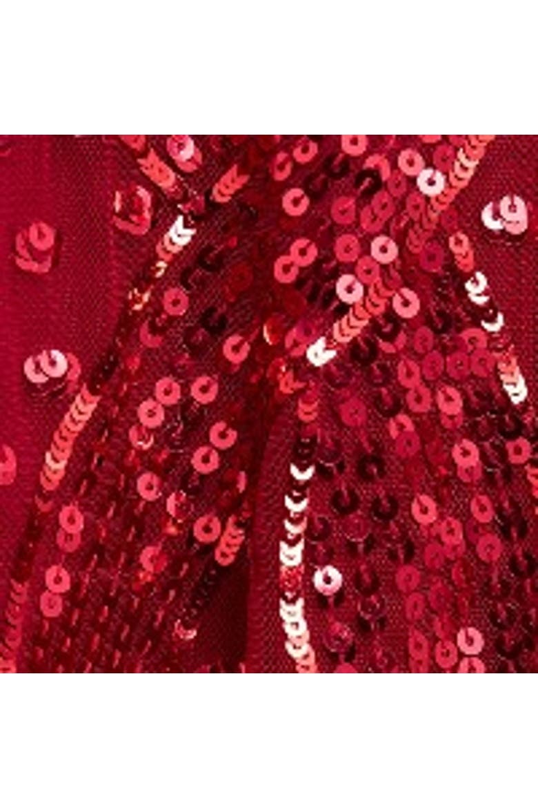 Sequin Ribbon Scoop Neck Ballerina Dress, Alternate, color, Red