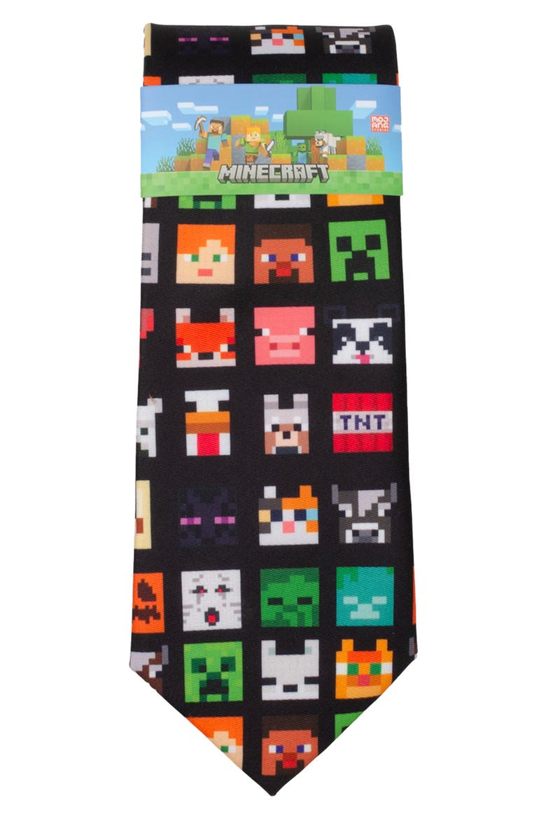 Minecraft Characters Tie, Alternate, color, BLACK