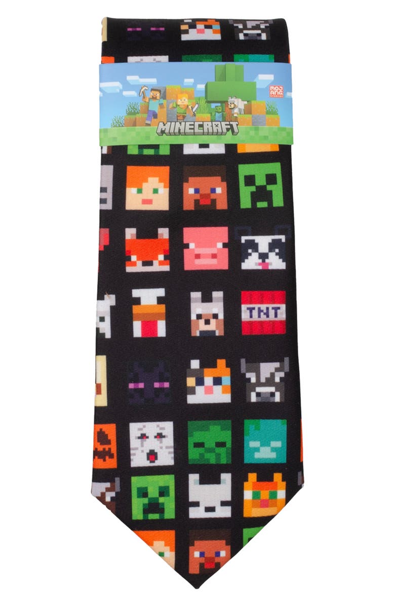 Cufflinks, Inc. Minecraft Characters Tie, Alternate, color, Black