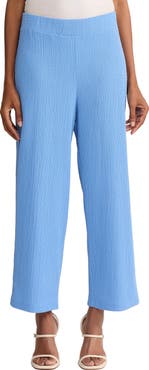 Jones New York Crinkled High Waist Crop Wide Legs Pants