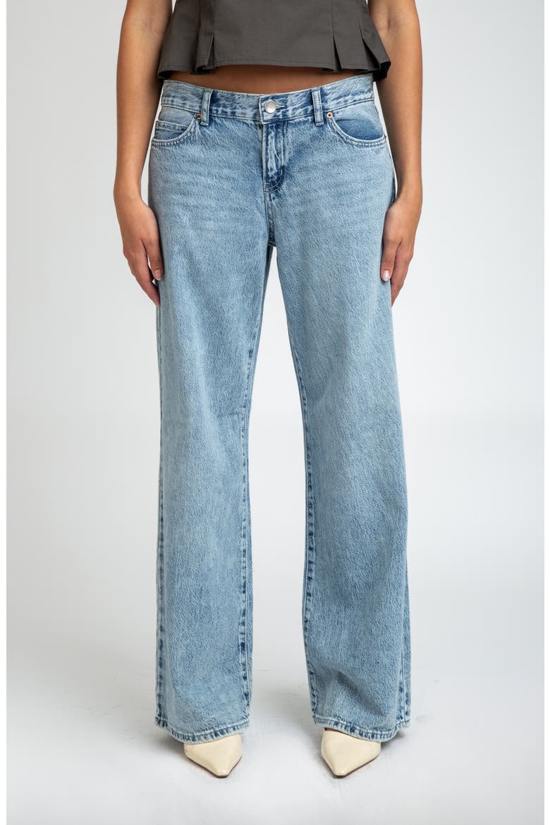 Low Rise Loose Straight Leg Jeans, Main, color, BLUE/ BLACK LIGHT MED