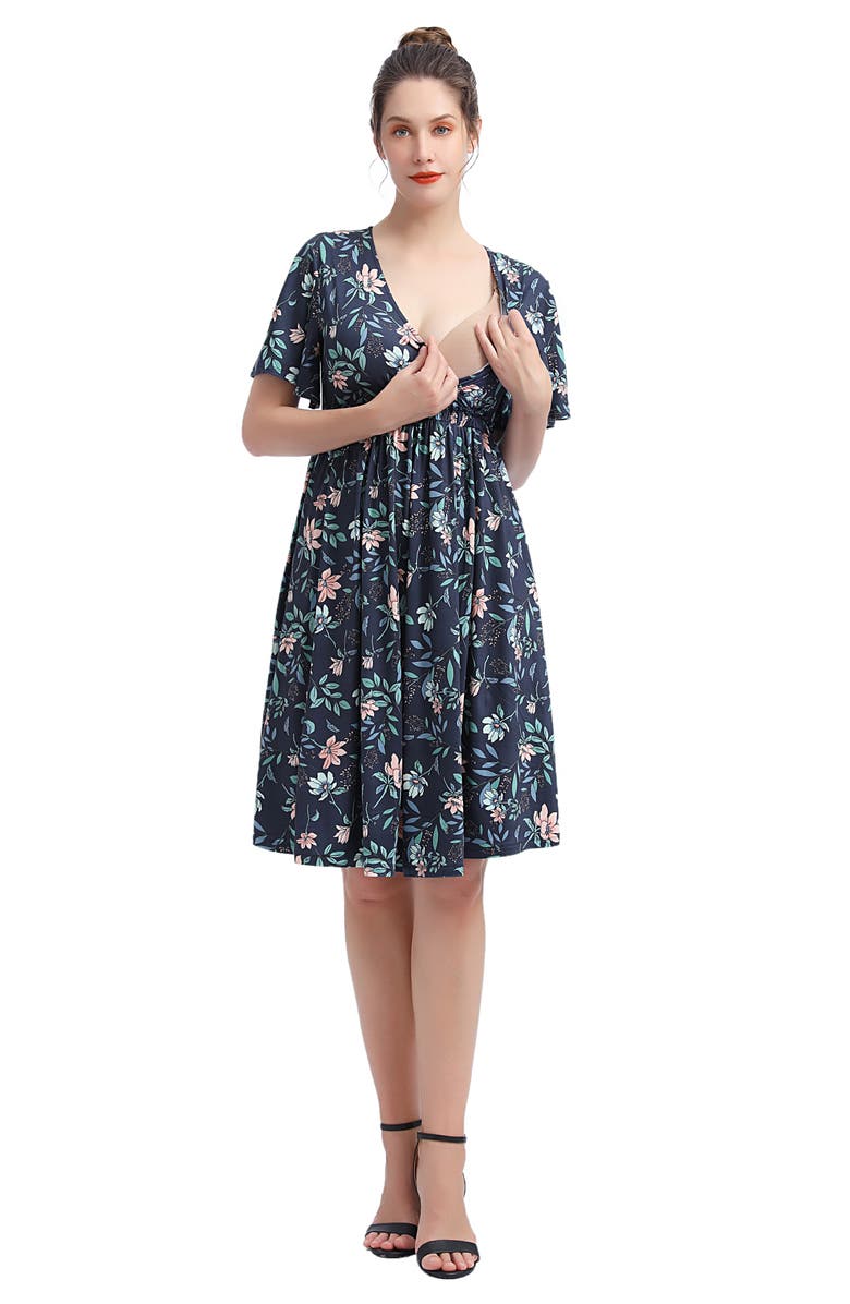 Kimi and Kai Everly Floral Fit & Flare Maternity/Nursing Dress, Alternate, color, 