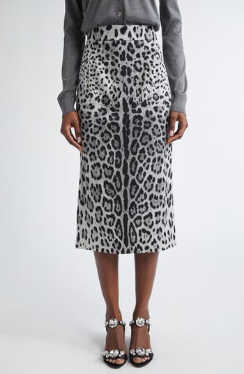 スカート DOLCE&GABBANA LEOPARD PRINT SILK PENCIL SKIRT Dolce&Gabbana Leopard print silk pencil skirt | TheDoubleF