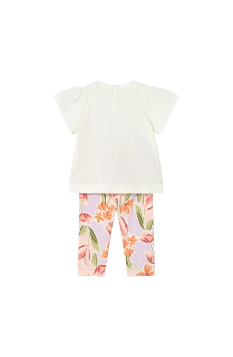 Mayoral Graphic Top and Floral Legging Set, Alternate, color, White