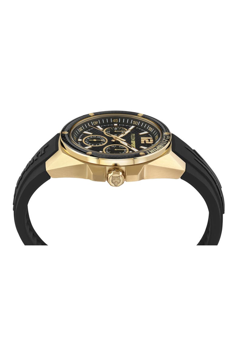 Tigermaster Pro Three Hand Quartz Silicone Strap Watch, 47mm, Alternate, color, GOLD