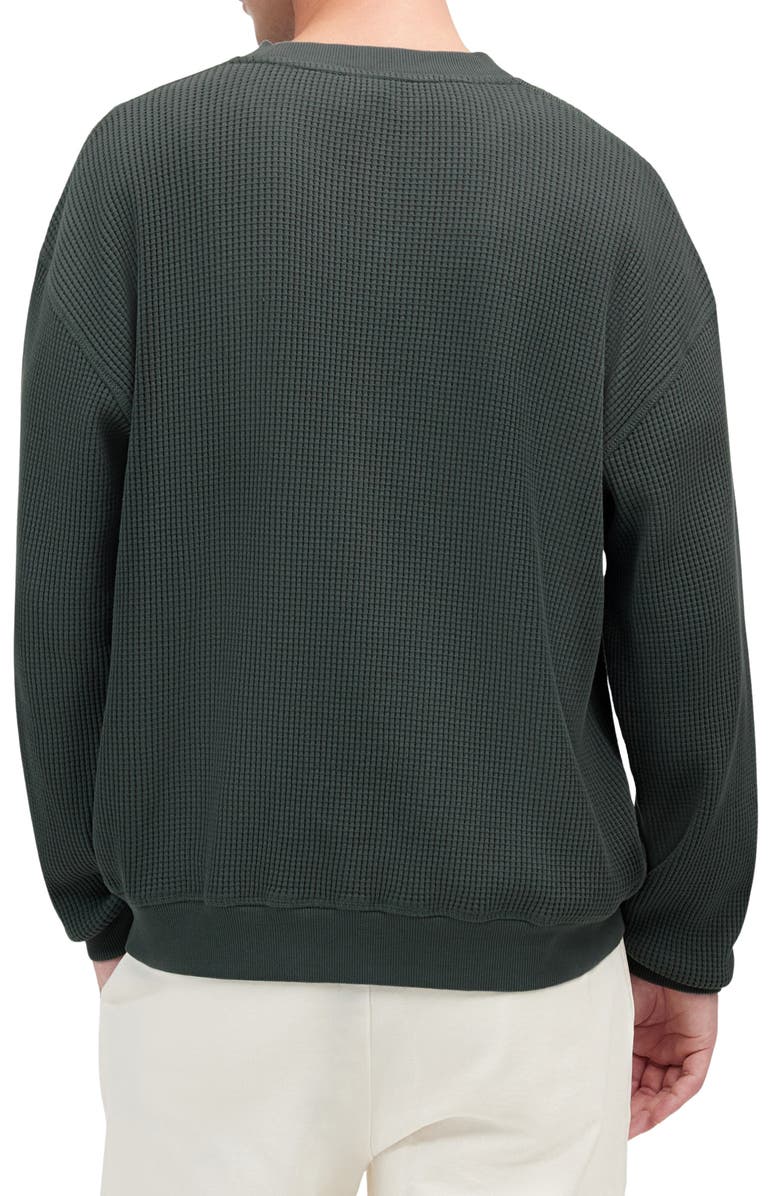 Madewell Cotton Thermal Sweatshirt, Alternate, color, Industrial Green