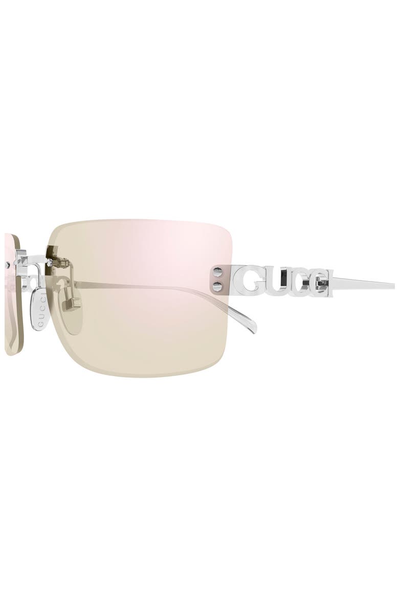 61mm Rectangular Sunglasses, Alternate, color, SILVER