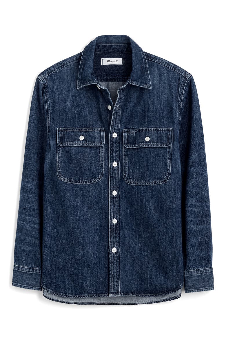 Denim Button-Up Shirt, Main, color, BENFIELD WASH