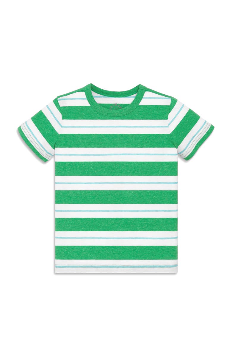 Primary Kids Heathered Tee, Main, color, Green Apple Mist Dock Stripe
