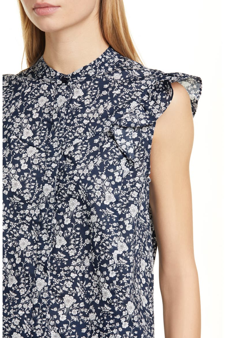 Opera Floral Blouse, Alternate, color, MOONLIGHT
