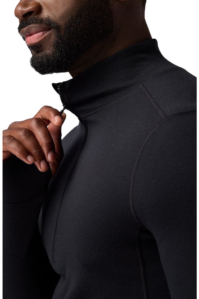 Cedars Rws Merino Mid-Wt Baselayer 1/4-Zip Top - Men's, Alternate, color, Black