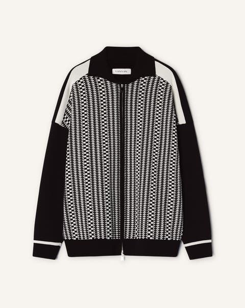 Zip Jacket In Silk And Cotton Jacquard