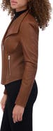 Andrew Marc Felix Leather Moto Jacket with Knit Panels