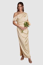 Coast Off Shoulder Satin Maxi Dress