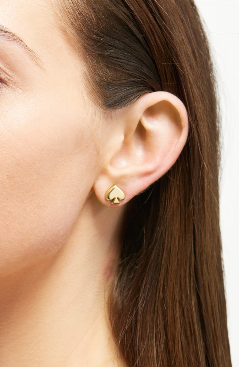 Kate Spade New York spade stud earrings, Alternate, color, Gold