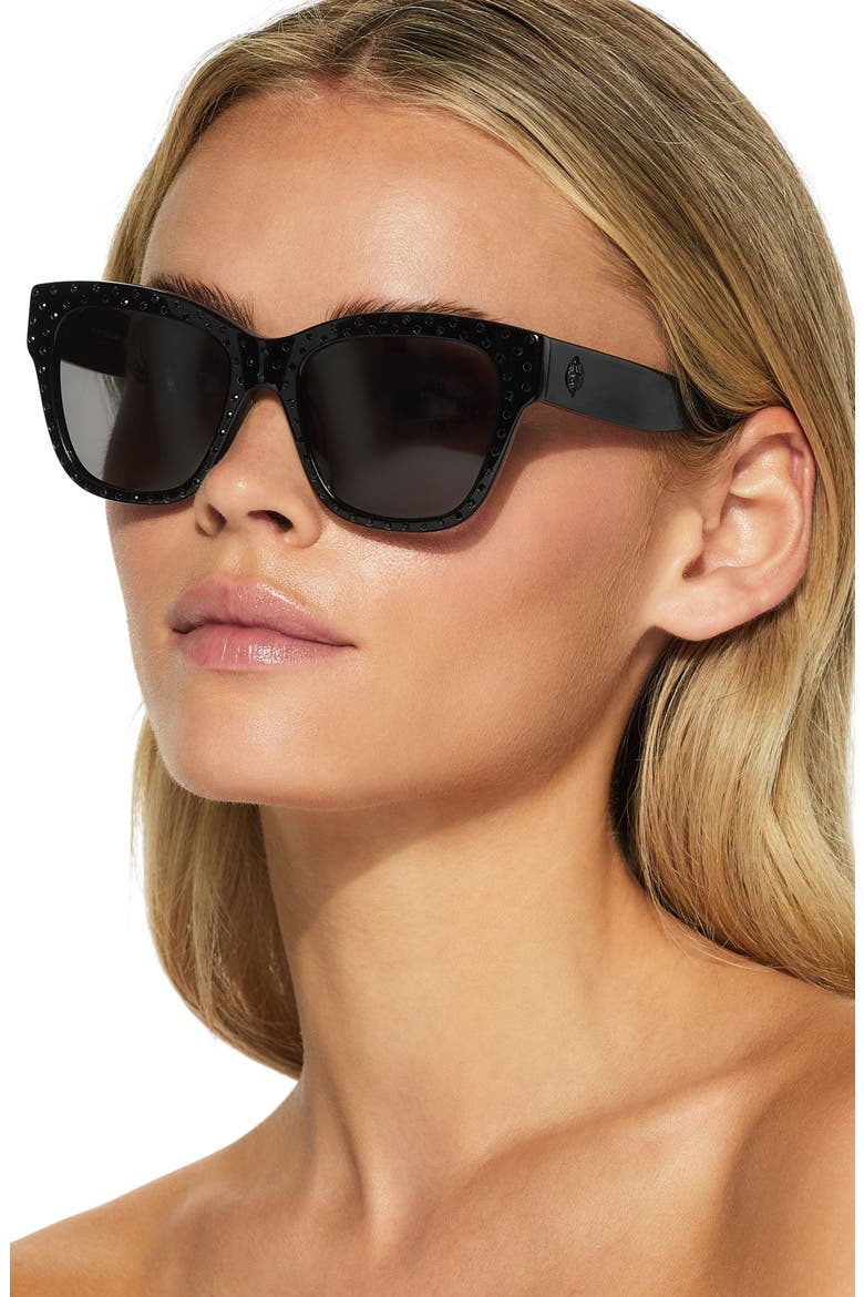 52mm Cat Eye Sunglasses, Alternate, color, BLACK/ SMOKE