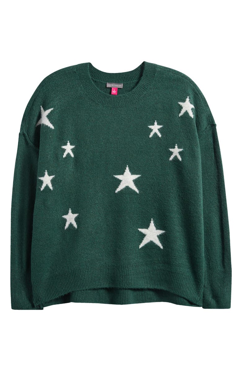 Vince Camuto Star Crewneck Sweater, Alternate, color, Windsor Moss