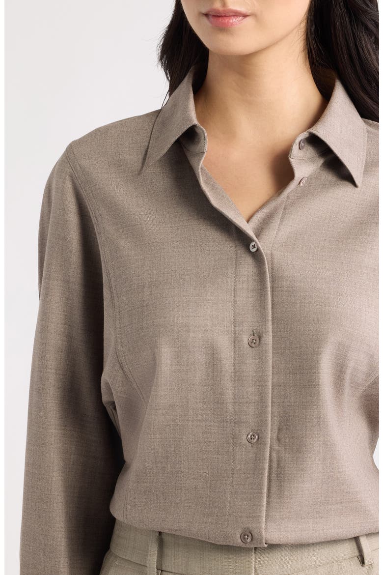 Bannel Slim Fit Flannel Button-Up Shirt, Alternate, color, BISQUE MELANGE