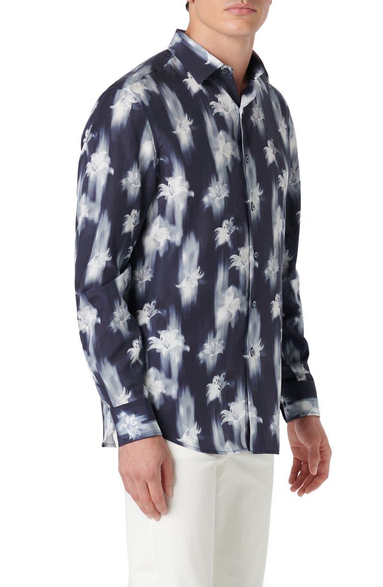 Bugatchi Julian Shaped Fit Floral Print Button-Up Shirt, Alternate, color,