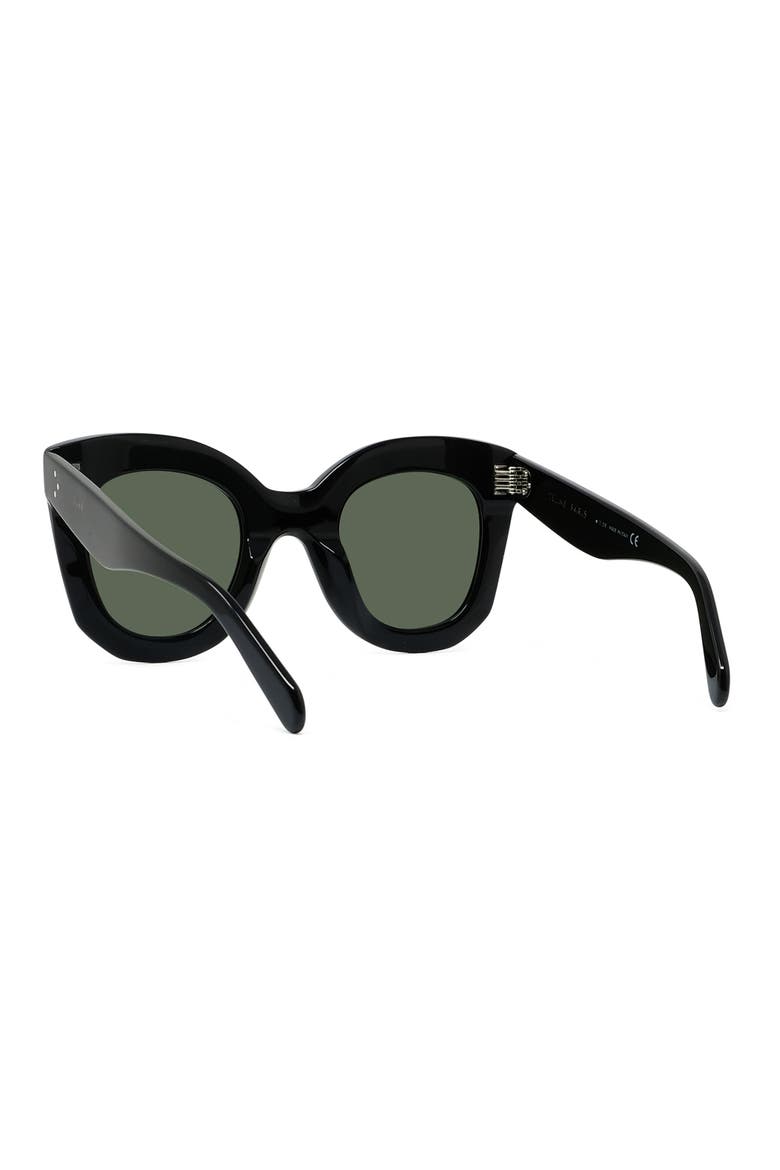 Special Fit 49mm Small Cat Eye Sunglasses, Alternate, color, BLACK/ GREEN