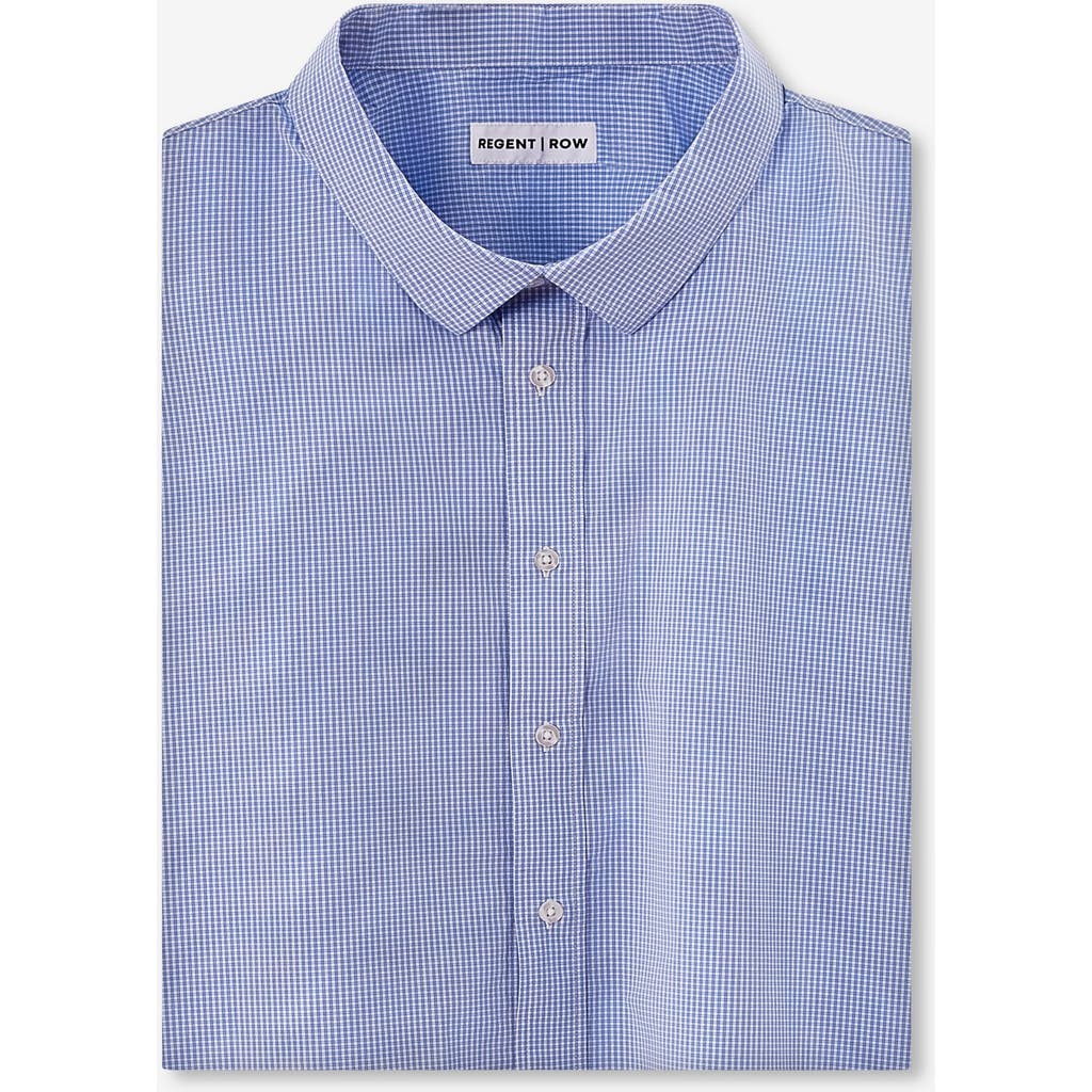 Regent Row Big And Tall Stanton Shirt Short Sleeve Button Down In Blue-microplaid-23
