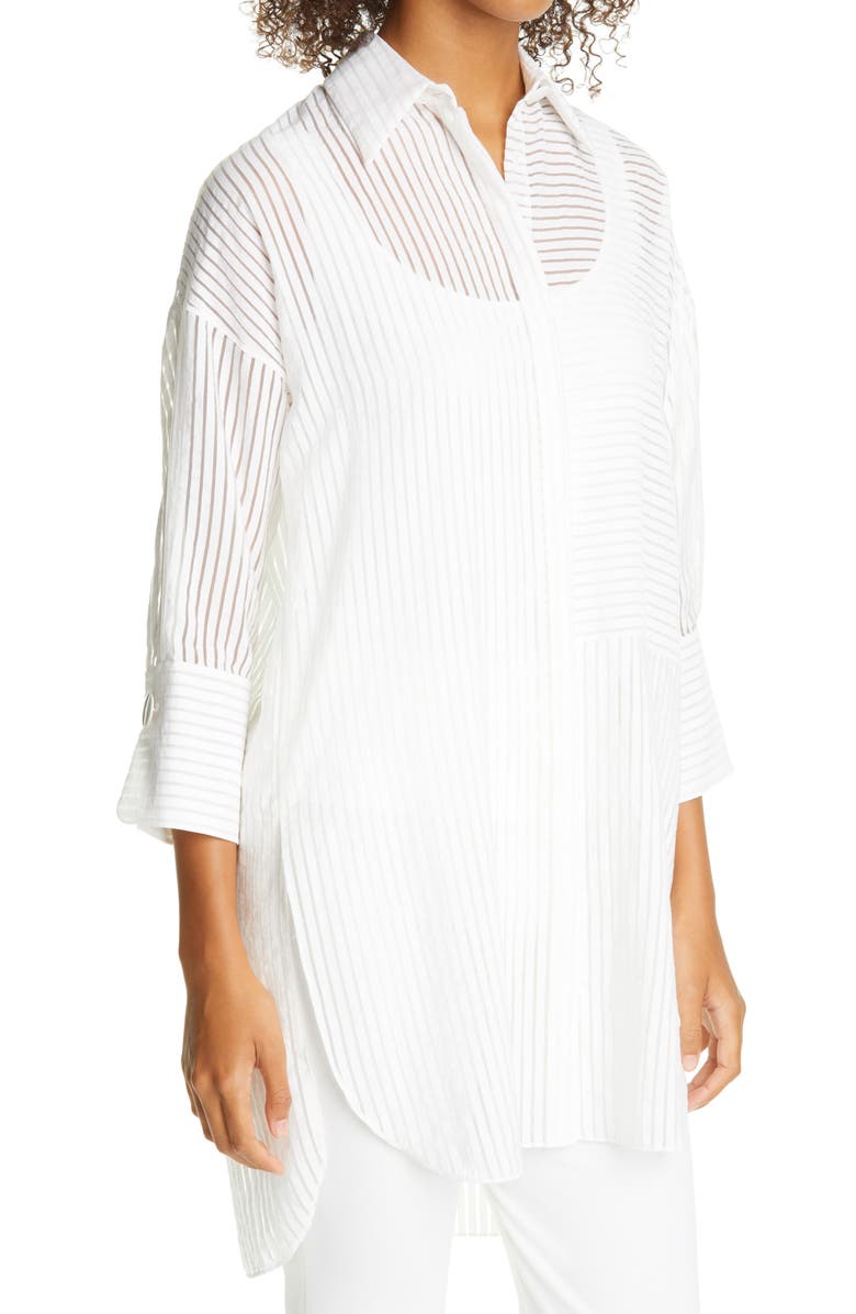 Akris punto Partwork Stripe Tunic Blouse, Alternate, color, 