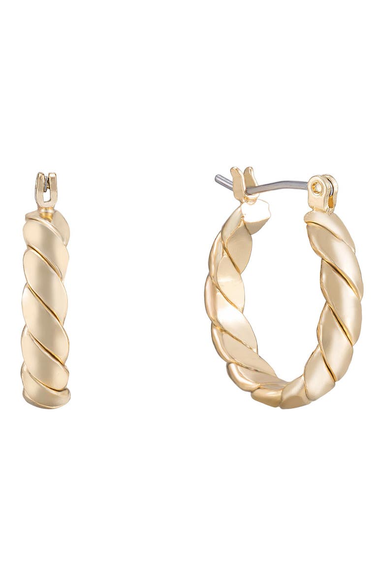 Textured Huggie Hoop Earrings, Main, color, GOLD