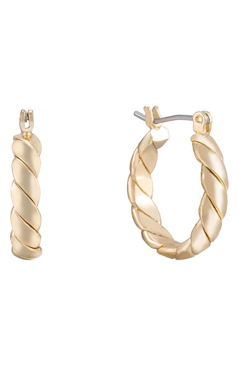 Textured Huggie Hoop Earrings